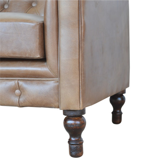 wholesale Brown Leather Double Seater Chesterfield Sofa for resale
